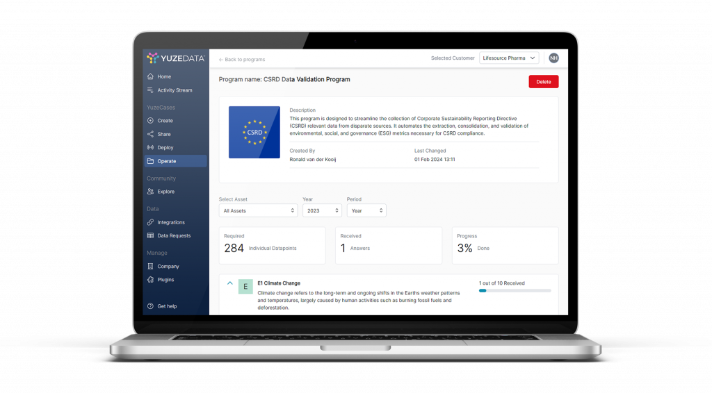 A mockup of the platform for ESG and Finance